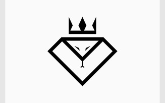Diamond Gemstone Snake Crown Logo