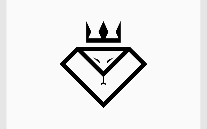 Diamond Gemstone Snake Crown Logo Logo Template