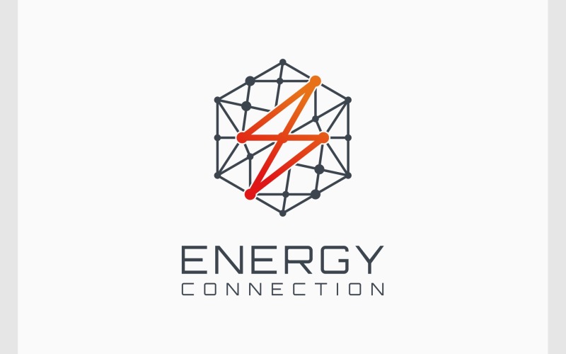Energy Connection Hexagon Logo Logo Template