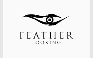 Feather Quill Eye Look Logo