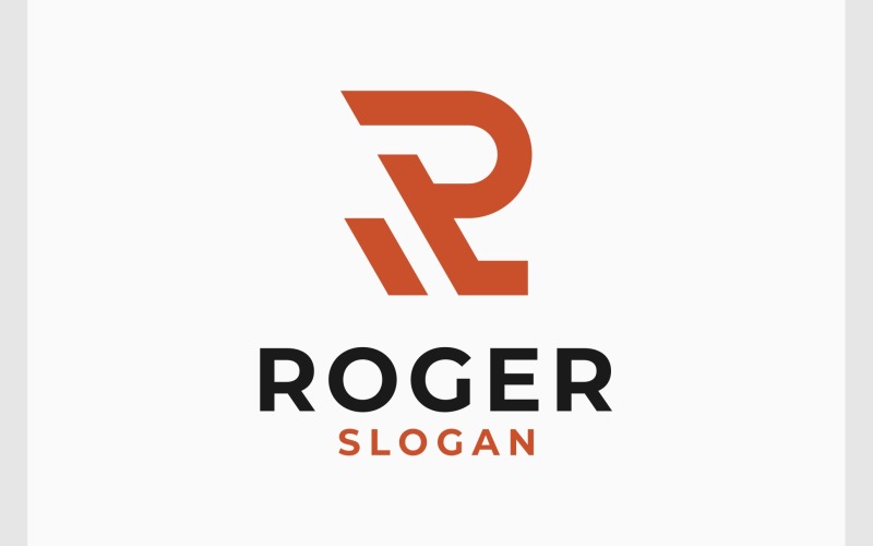 Letter R Geometric Simple Logo Logo Template