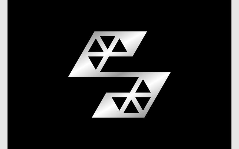 Letter S Wireframe Steel Silver Logo Logo Template