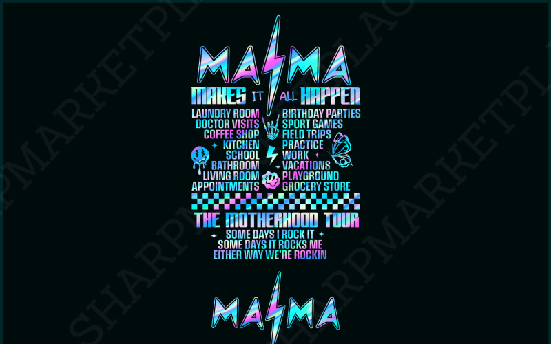 Motherhood PNG, Some Days I Rock It png, Mama lighting bold png, Mama Funny Tour Png, Mother's Day Illustration