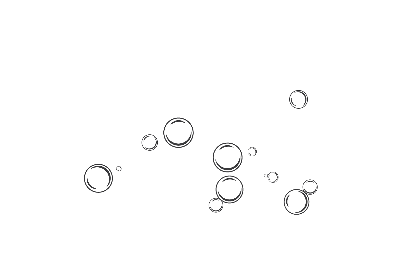 Natural realistic water bubble flat design illustration