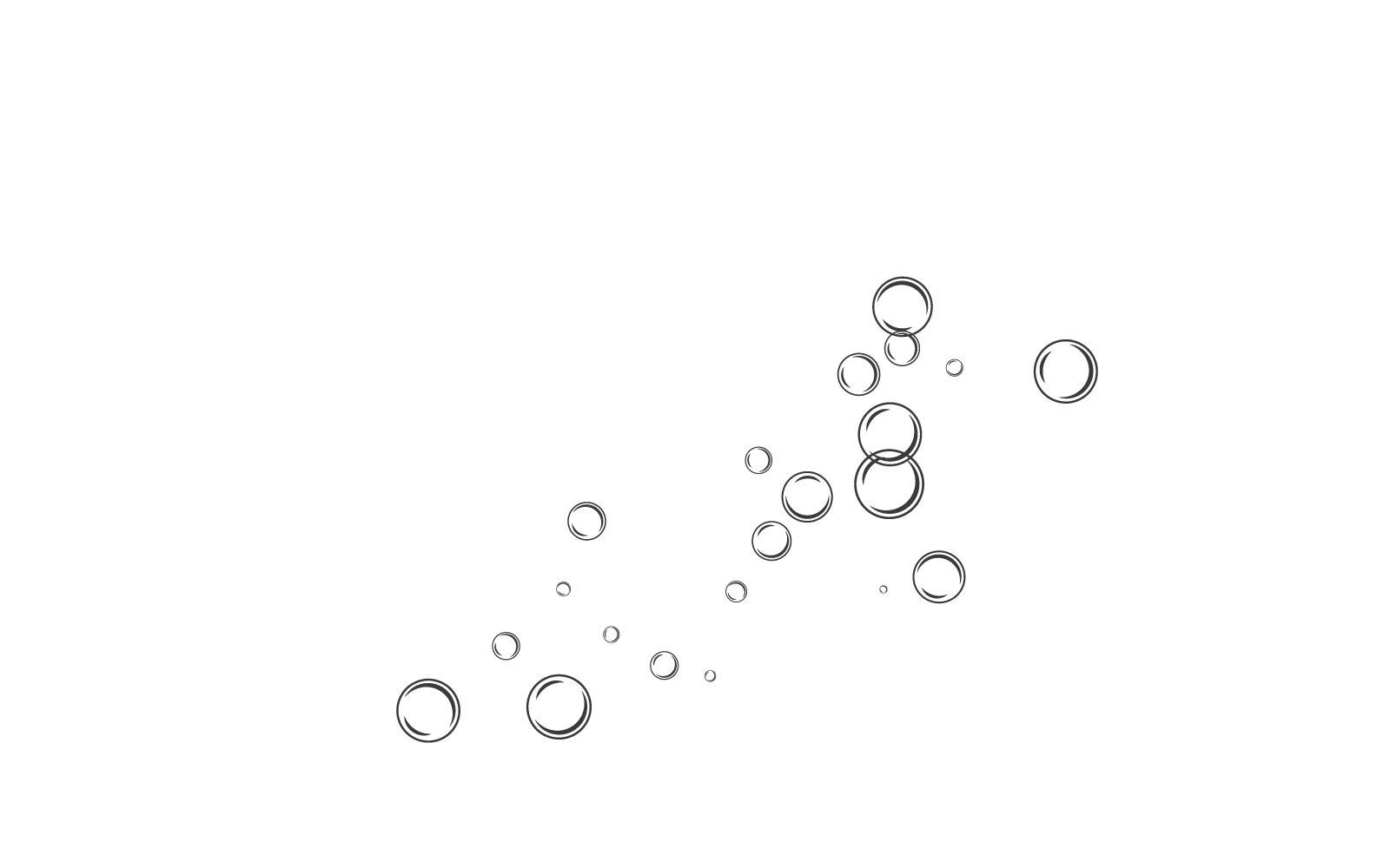 Natural realistic water bubble flat design vector template