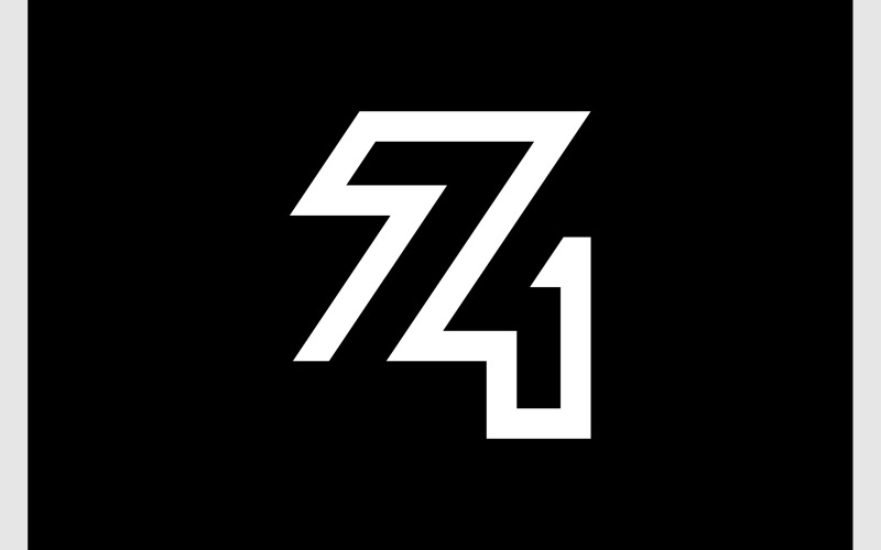 Number 74 47 Minimalist Logo Logo Template
