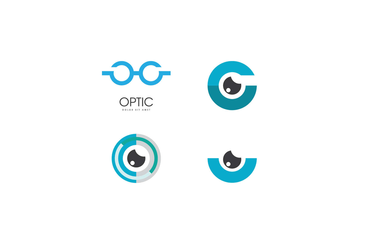 Optic illustration logo vector flat design