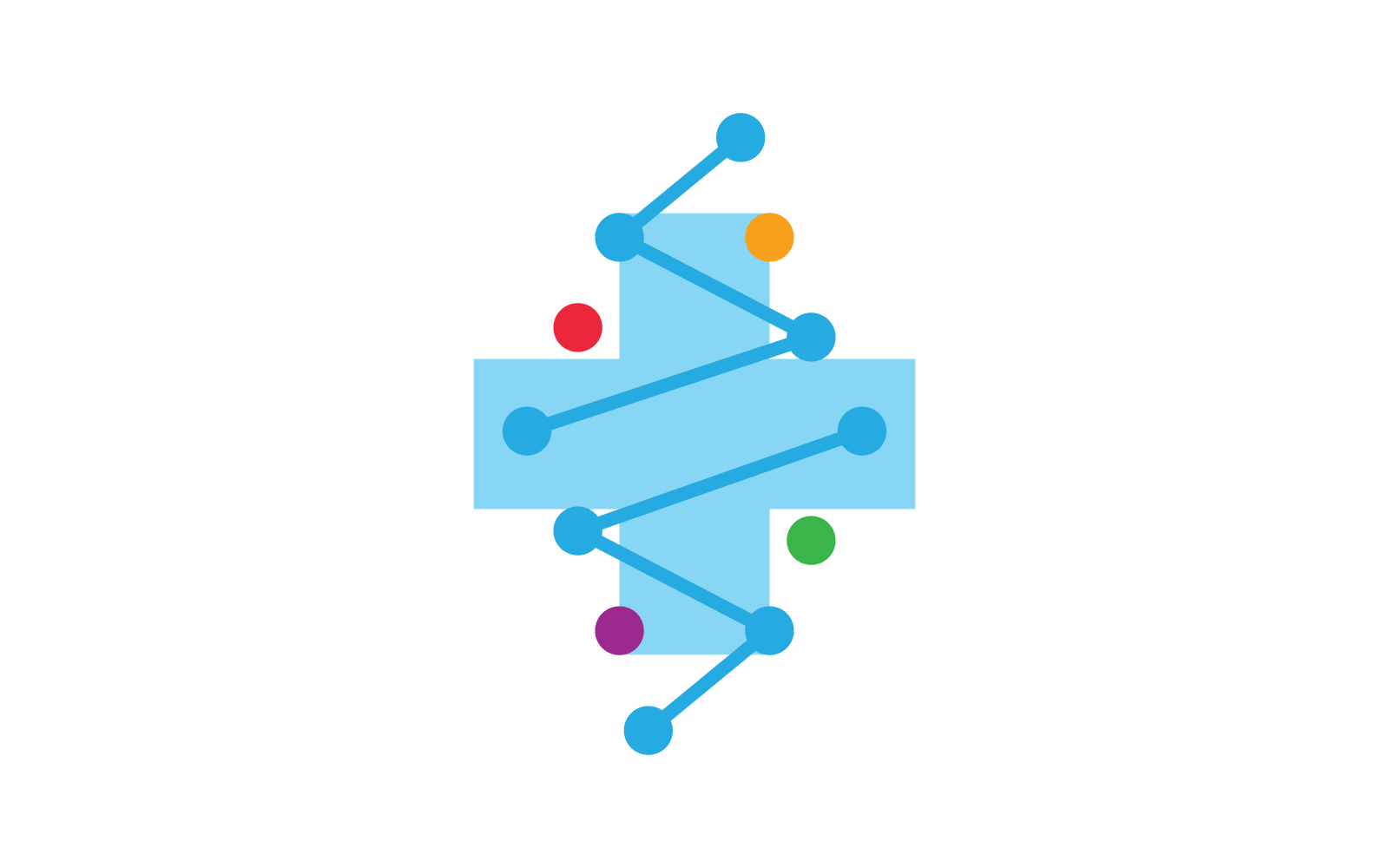 DNA logo illustration icon vector flat design