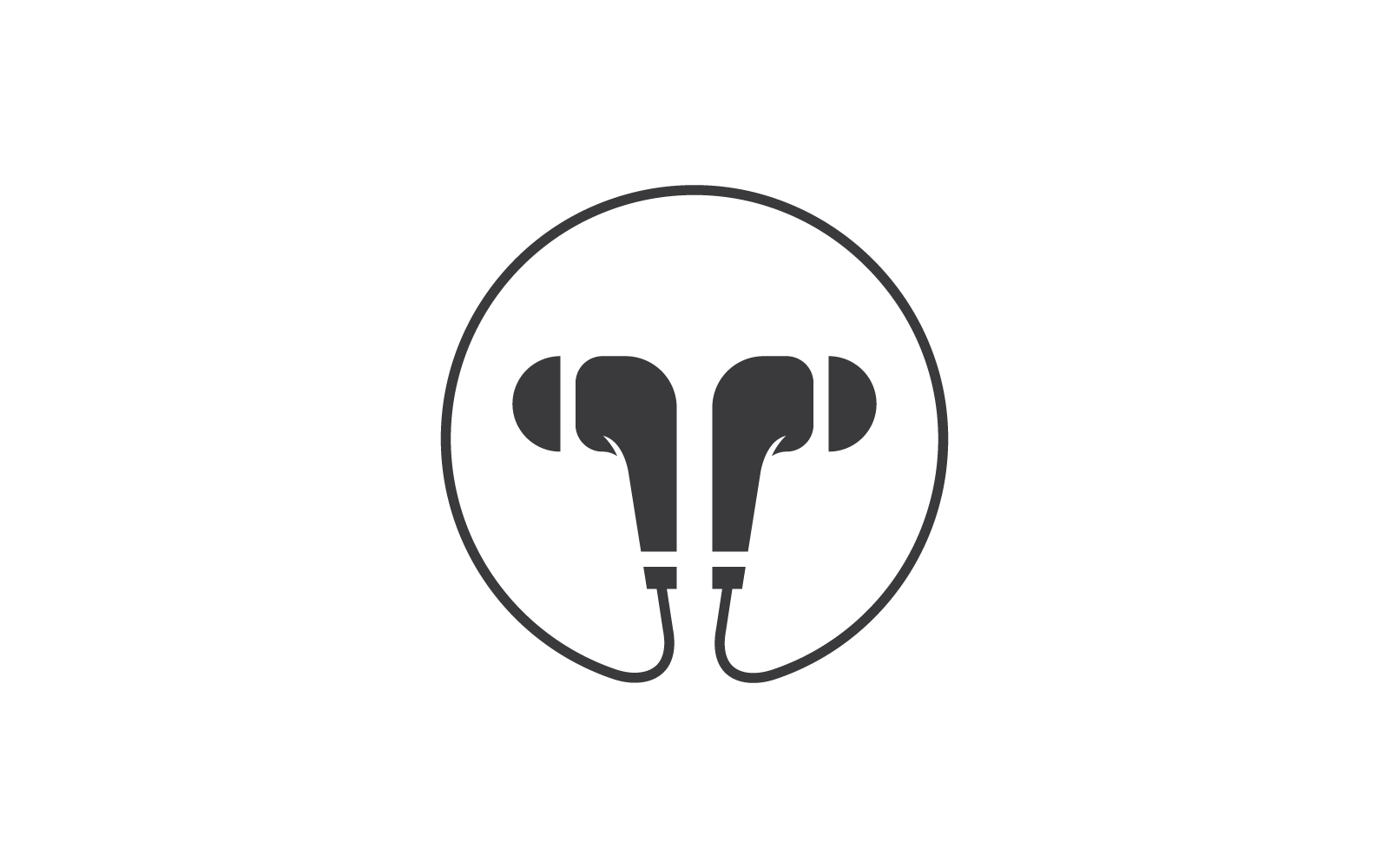 Kopfhörer, Ohrhörer-Symbol Illustration Vektor flaches Design