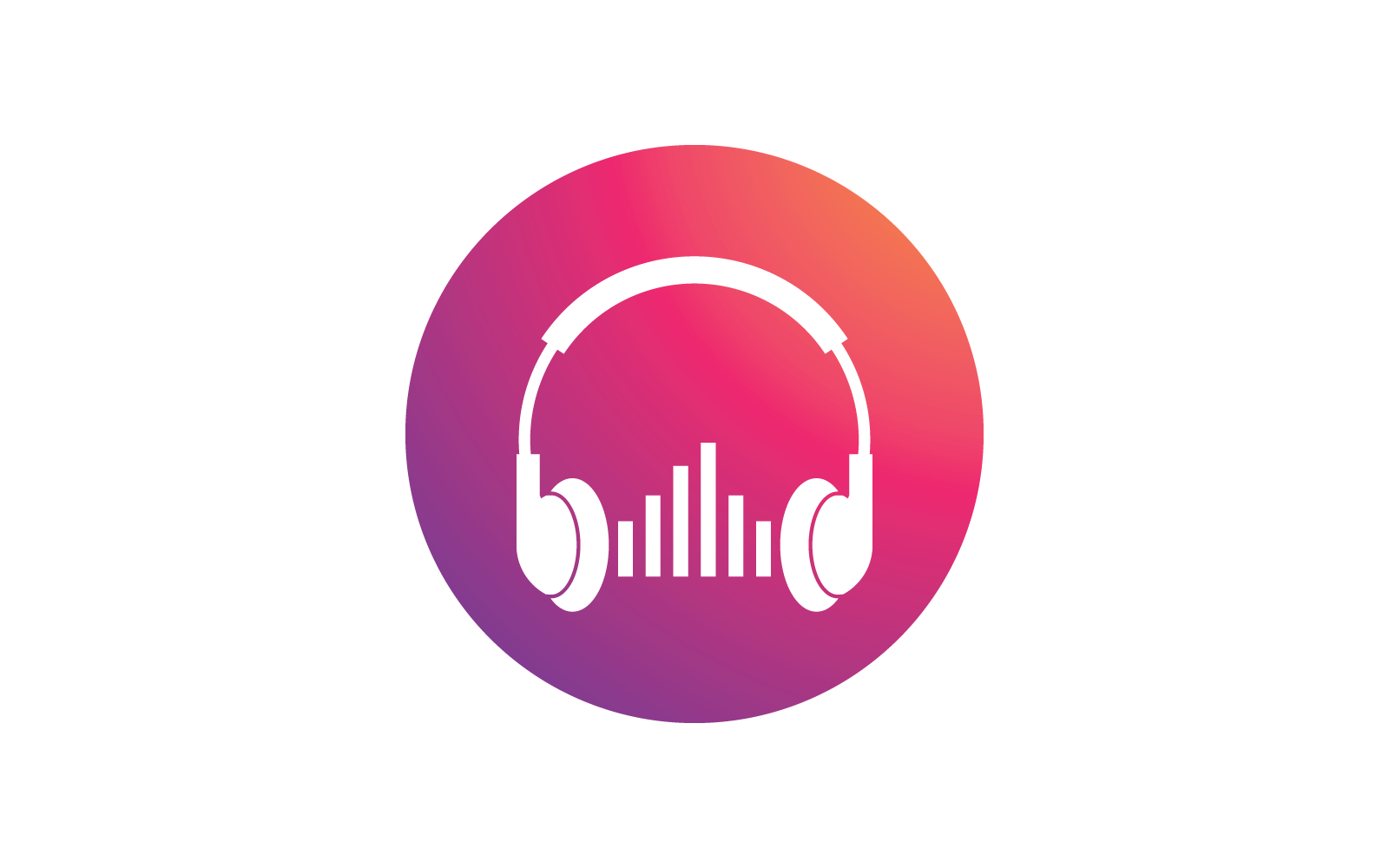 Headphone, earphone icon vector flat design illustration Logo Template