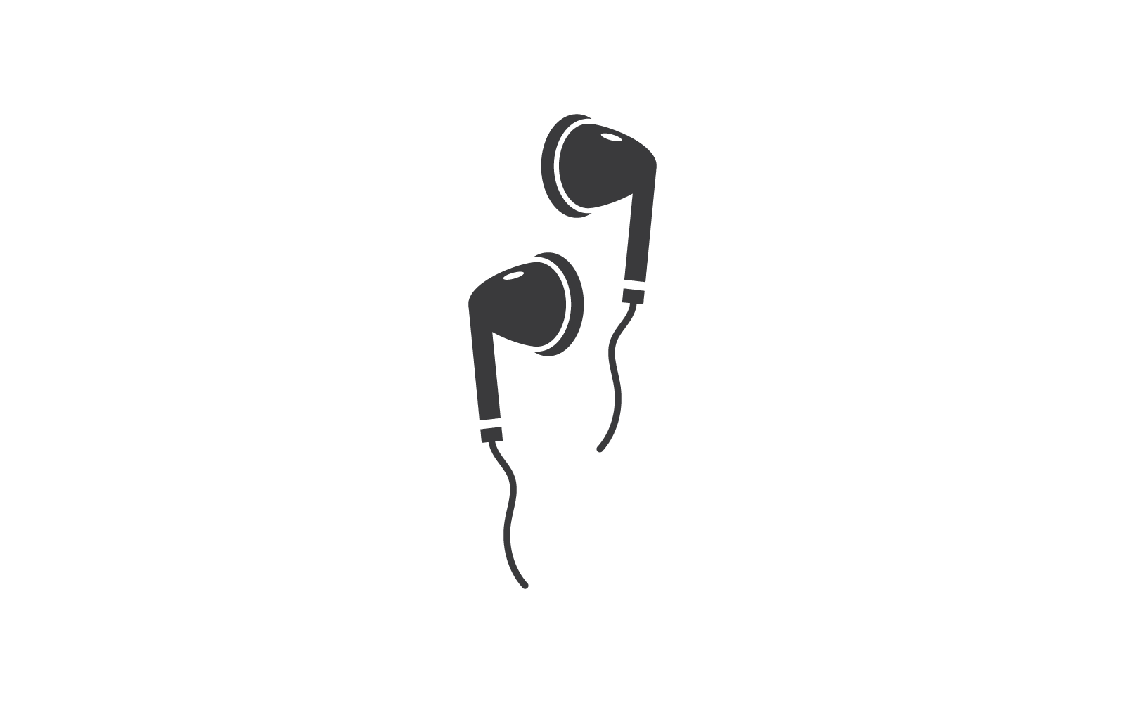 Headphone, earphone icon vector illustration flat design Logo Template