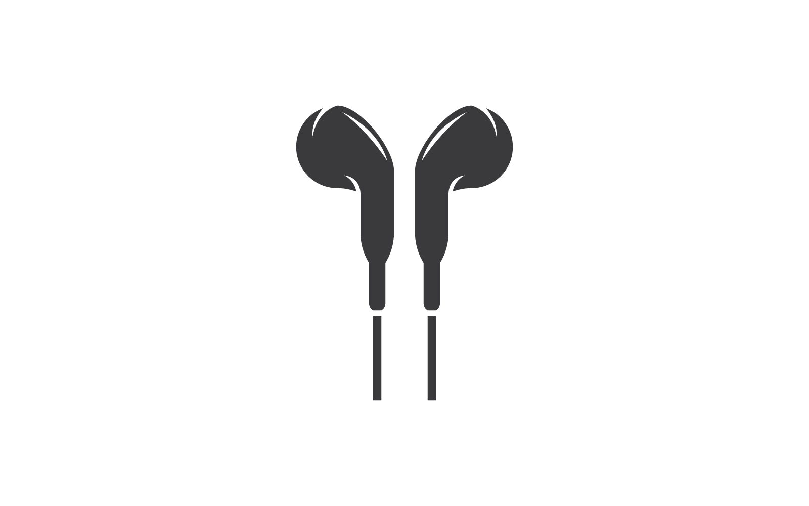 Kopfhörer, Ohrhörer-Illustrationssymbol, Vektor-Flachbild