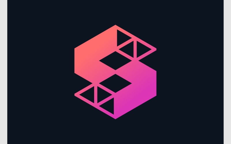 Letter S Hexagon Structure Logo Logo Template