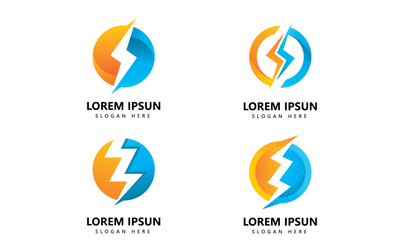 Lightning Logo icon vector design V11 Logo Template
