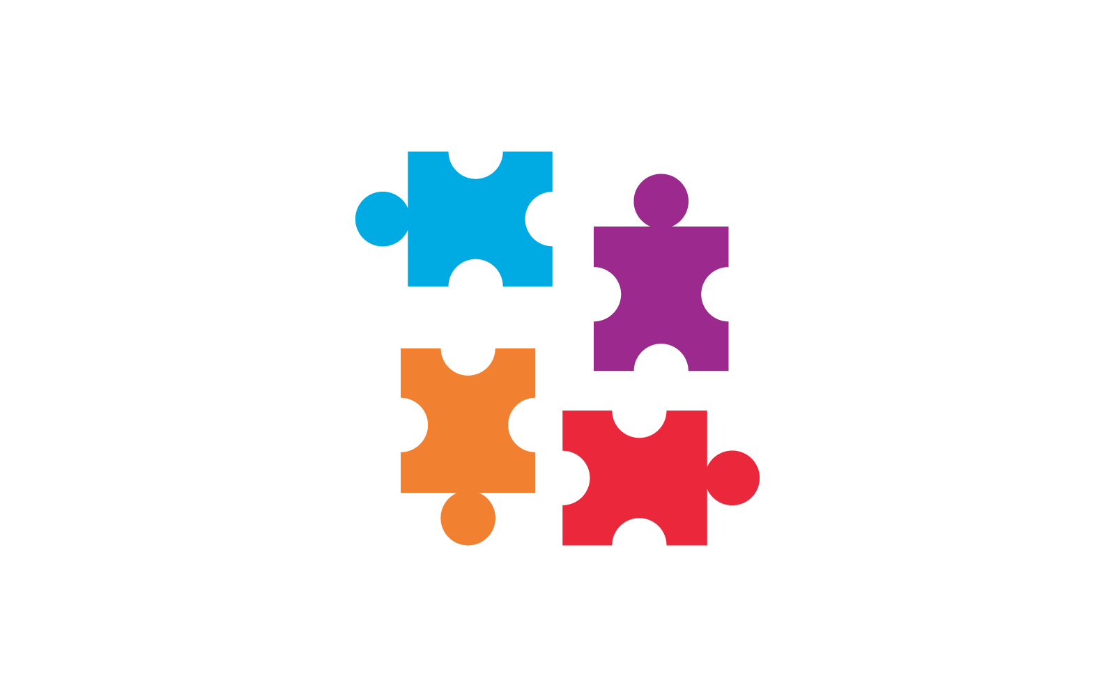 People puzzle illustration flat design vector template Logo Template
