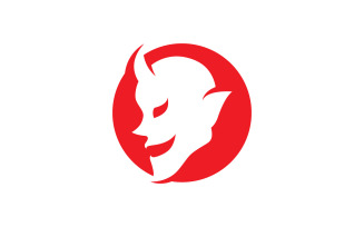 Red devil logo vector icon template V11