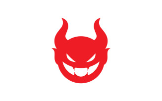 Red devil logo vector icon template V6