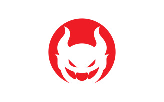 Red devil logo vector icon template V7