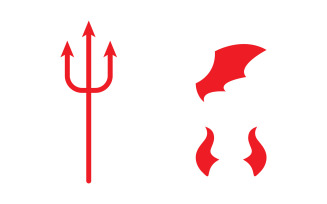 Red devil logo vector icon template V8