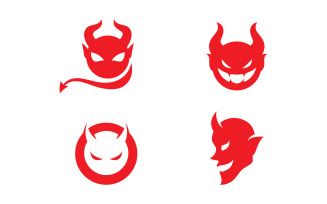 Red devil logo vector icon template V9