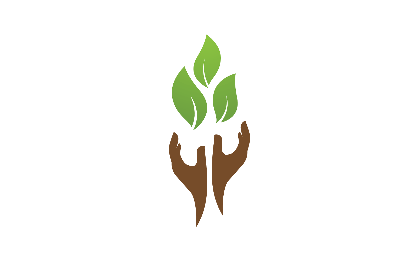 Save nature ecology logo hand and leaf design illustration