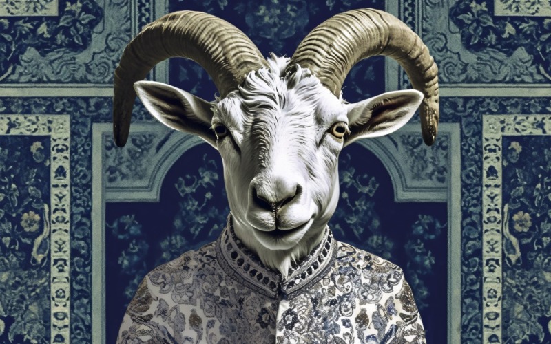 Eid ul adha design with happy goat illustration 01 Illustration