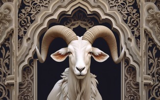 Eid ul adha design with happy goat illustration 08