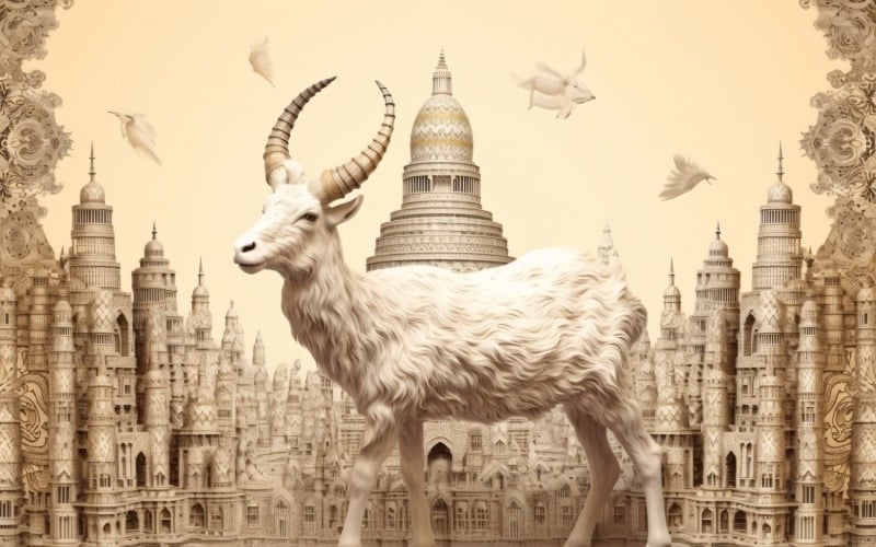Eid ul adha design with happy goat illustration 16 Illustration