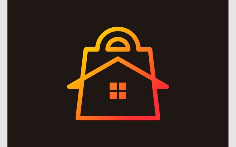 Home House Shopping Bag Logo Logo Template