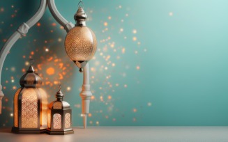 Islamic background with a hang lantern 05