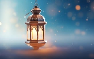 Islamic background with a hang lantern 06