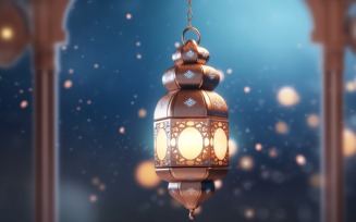Islamic background with a hang lantern 08