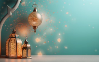 Islamic background with a hang lantern 11