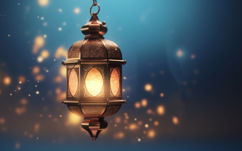 Islamic background with a hang lantern 18 Illustration
