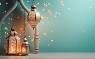 Islamic background with a hang lantern 19