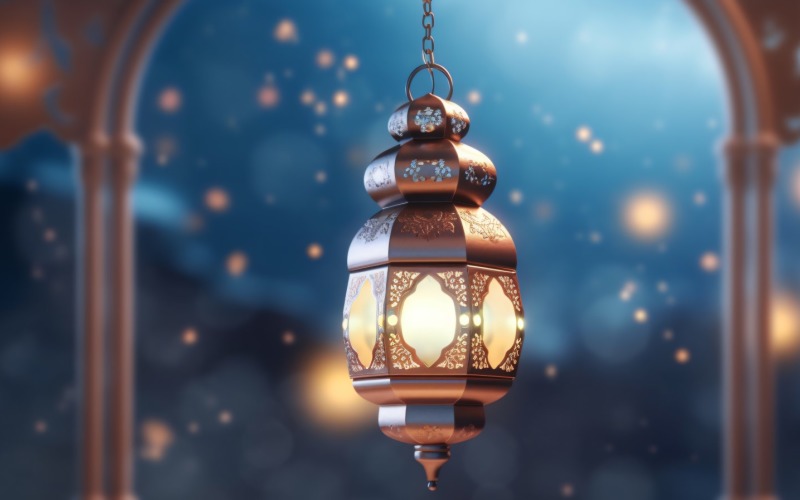 Islamic background with a hang lantern 20 Illustration
