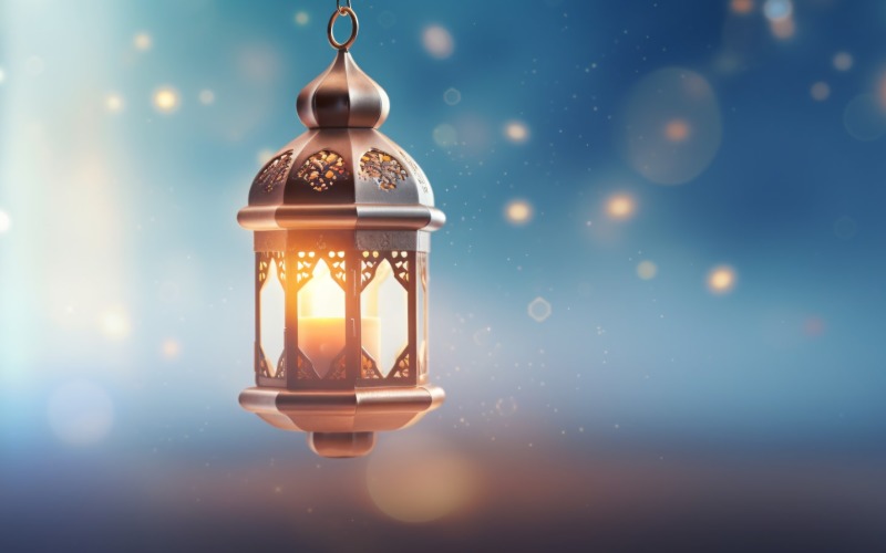 Islamic background with a hang lantern16 Illustration