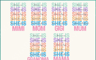 She is Mom PNG Bundle, Empowered Women Quote, Strong Mom Mother's Day PNG, Mom Life, Gift for Mom