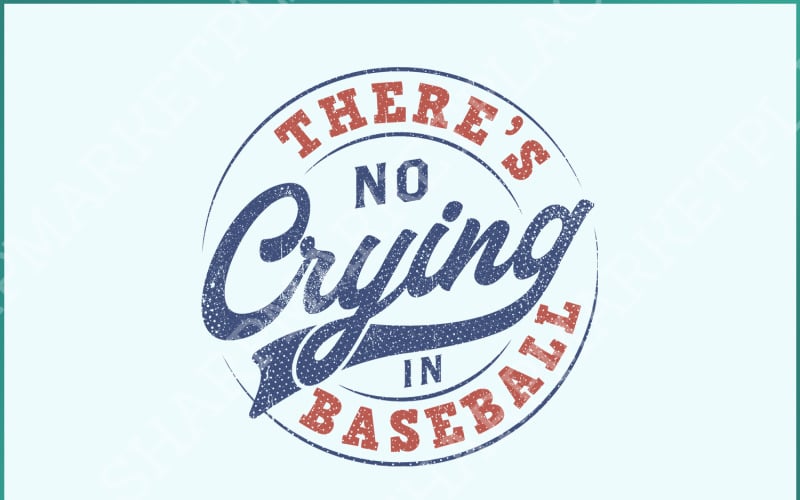 There's No Crying in Baseball PNG, Retro Sublimation Clipart, Baseball Mom, Sports Team Illustration