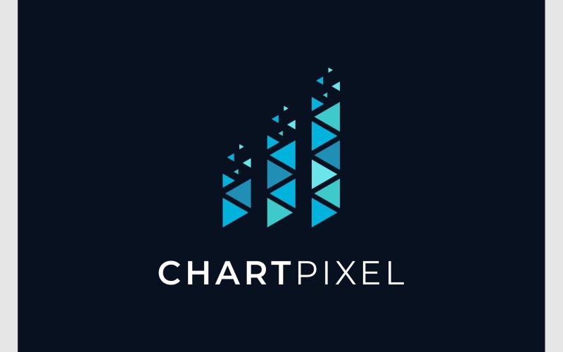 Business Chart Pixel Digital Logo Logo Template