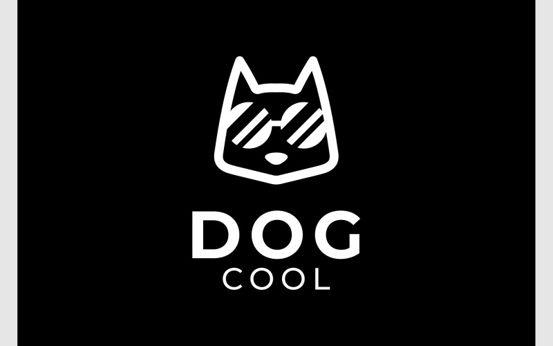 Cute Dog Cool Glasses Logo Logo Template