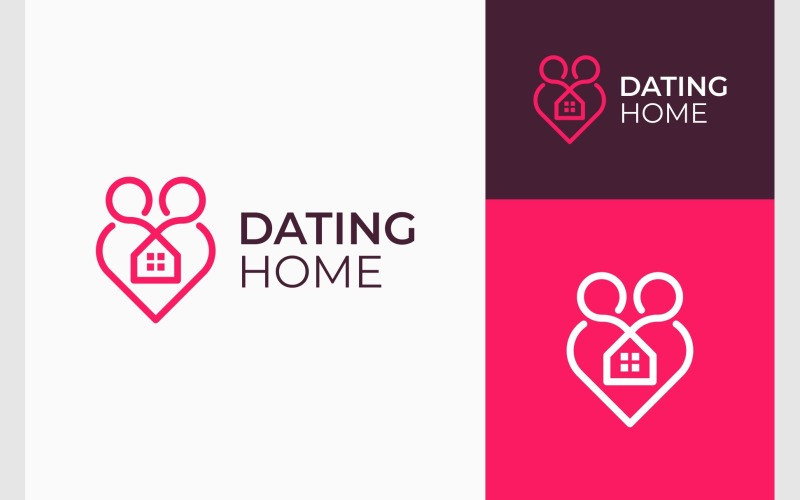 Dating Couple Home House Logo Logo Template
