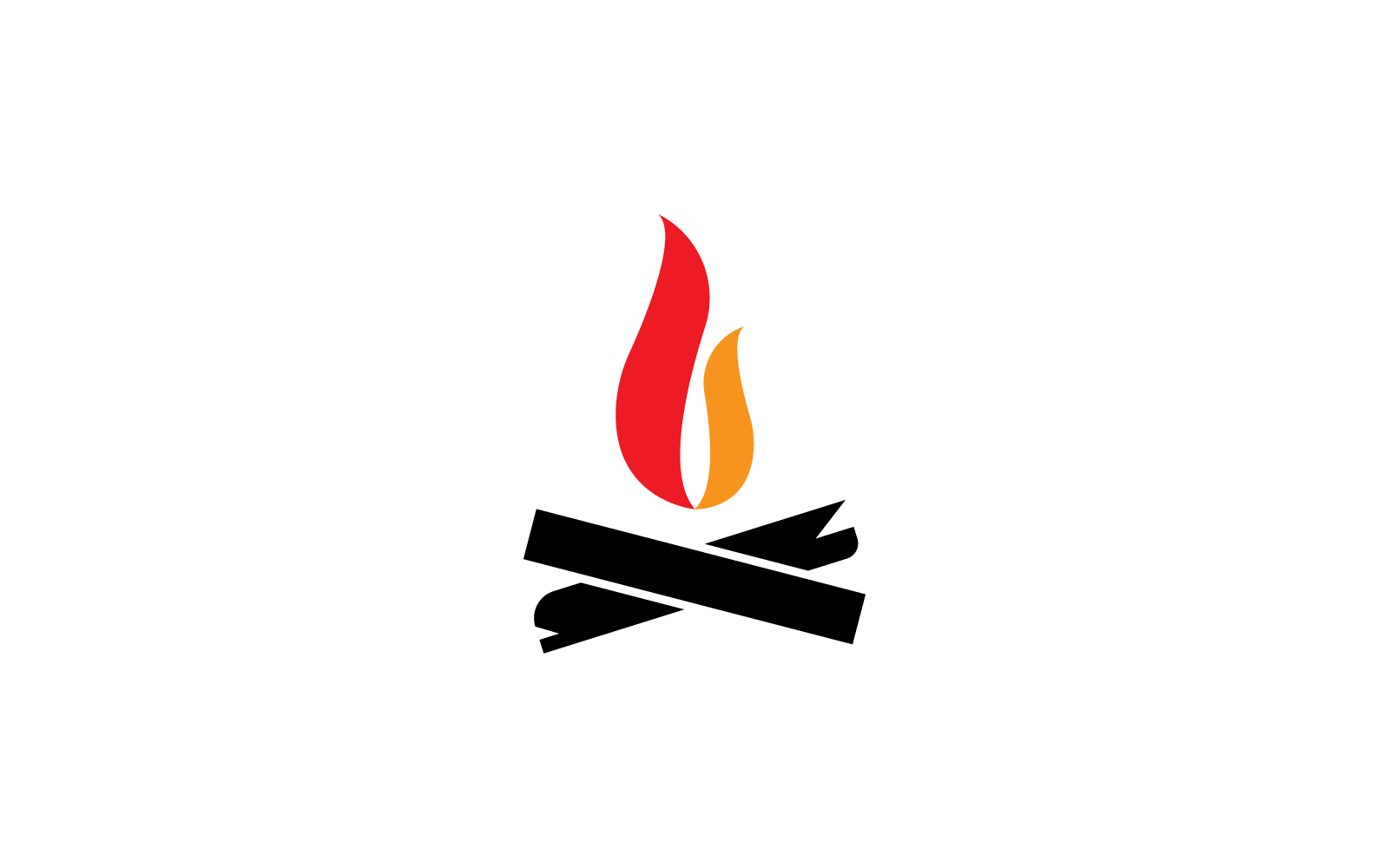 Fire flame illustration logo design vector