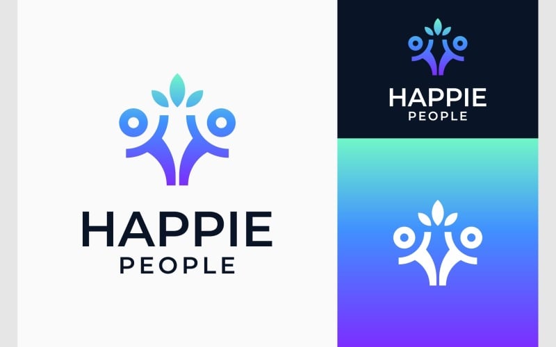Happy People Life Nature Logo Logo Template