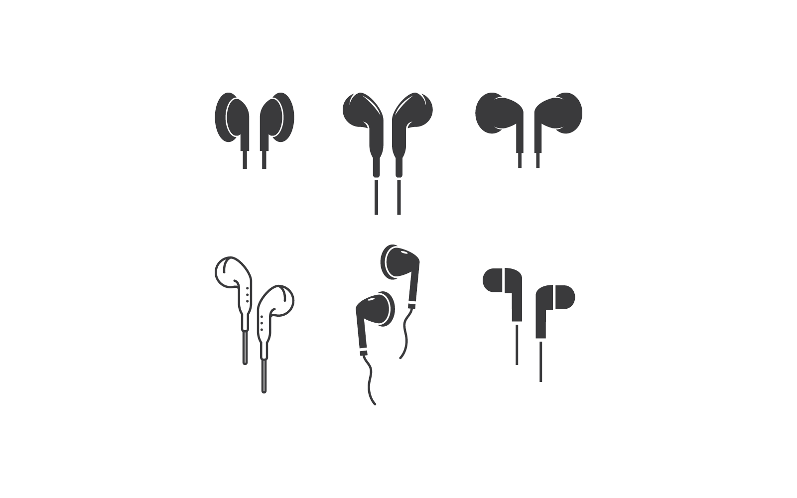 Headphone, earphone design vector illustration template