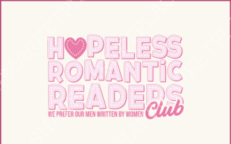 Hopeless Romantic Readers Club PNG, Vintage Bookish Digital Clipart, Mystical Romance Book Lover