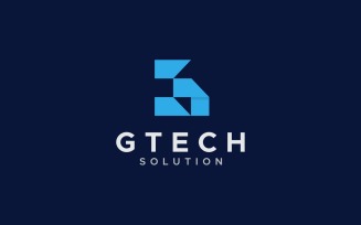 Letter G tech logo design template