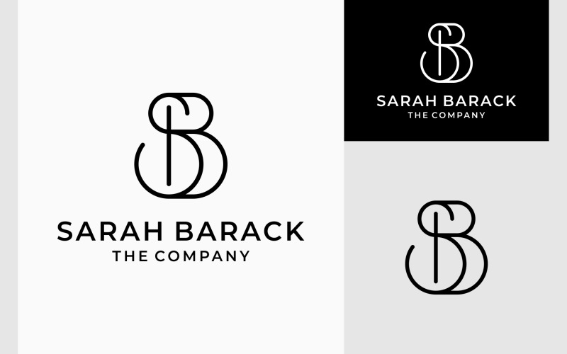 Letter SB Initials Minimalist Logo Logo Template