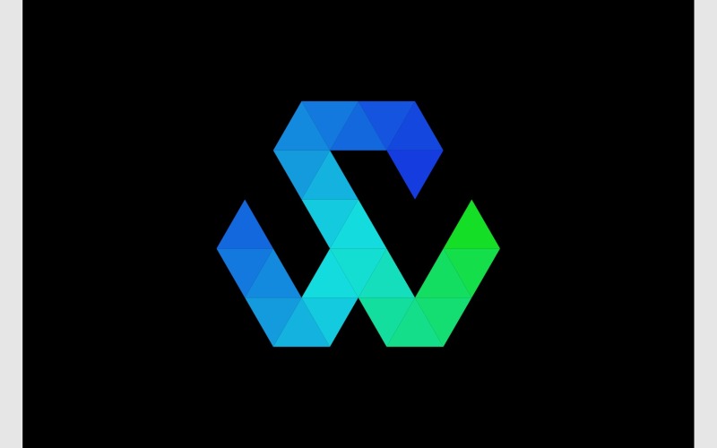 Letter WS SW Modern Geometric Logo Logo Template