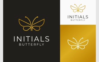 Luxury Butterfly SB Initials Logo